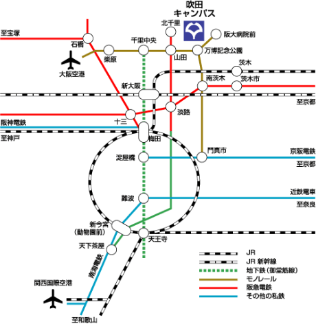 大阪大学医学部附属病院 未来医療開発部未来医療センター 広域アクセス